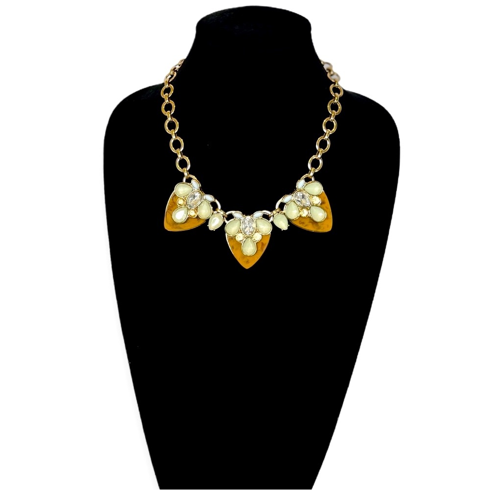 LEE ANGEL for NEIMAN MARCUS | Tortoise & Mint Crystal Statement Necklace | NWT